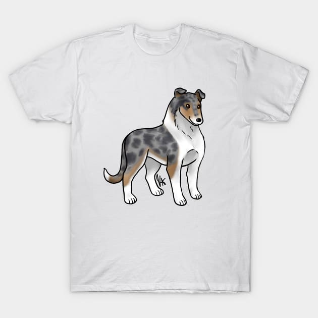 Dog - Smooth Collie - Blue Merle T-Shirt by Jen's Dogs Custom Gifts and Designs